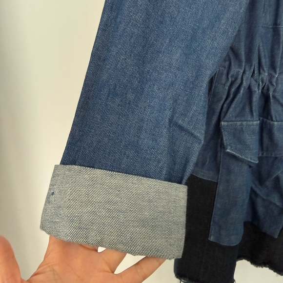 PROENZA SCHOULER Denim Utility Jacket in Blue with Black Trim - Picture 2 of 7